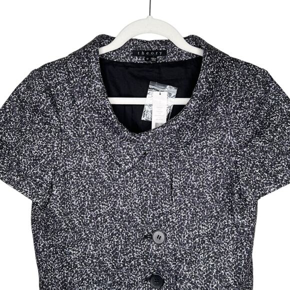 Theory NWT Rarias Tweedy Short Sleeve Blazer in Uniform Dot Size 12 NWT - Picture 2 of 10